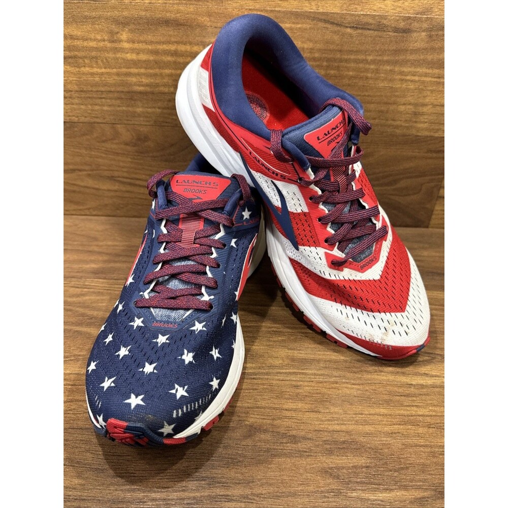 Brooks Launch 5 Stars&Stripes Women's 9.5 B Running Shoes USA Flag Red/Blue RARE